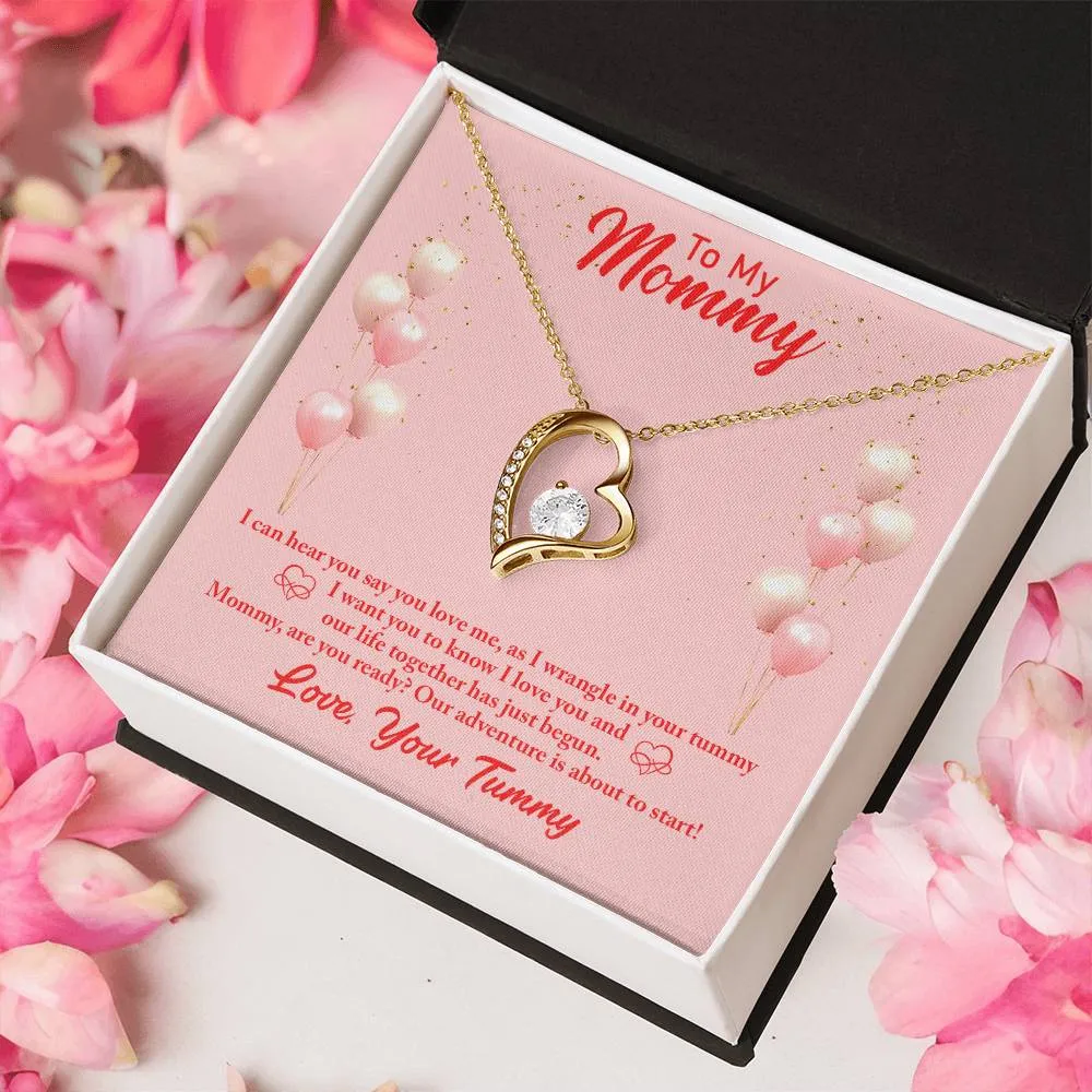 Forever Love Necklace Mommy to be-To my mommy-I can hear you