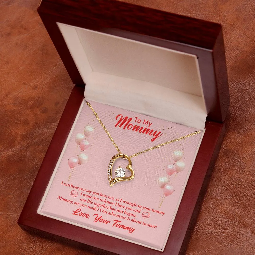 Forever Love Necklace Mommy to be-To my mommy-I can hear you