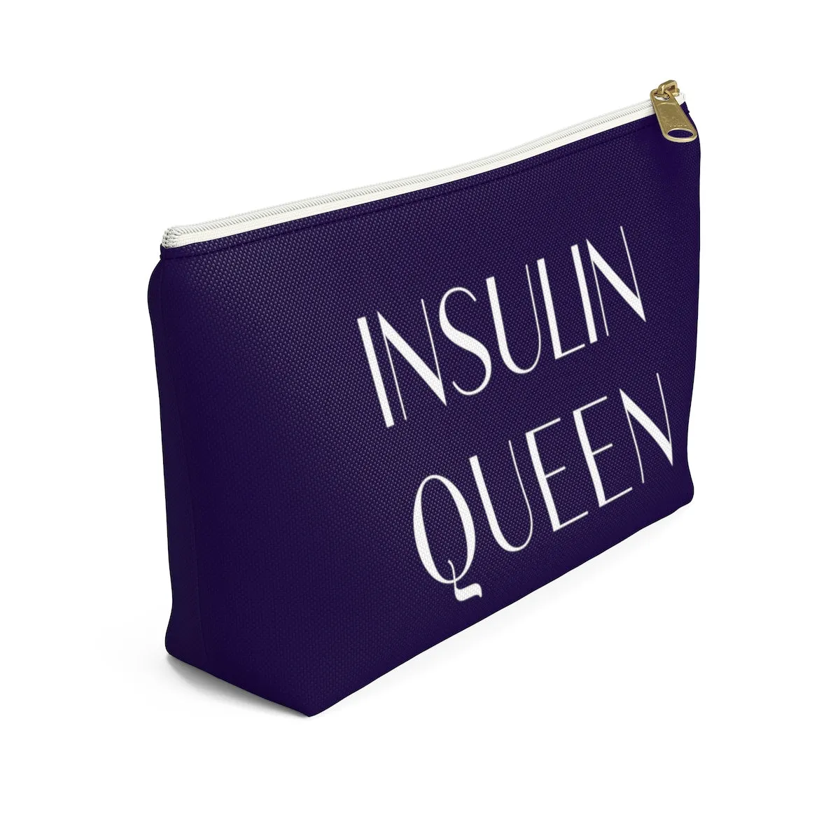 Insulin Queen Diabetes Bag, Fun Diabetic Supply Case, Insulin Pump Travel Bag, Gift Accessory Zipper Pouch Bag w T-bottom