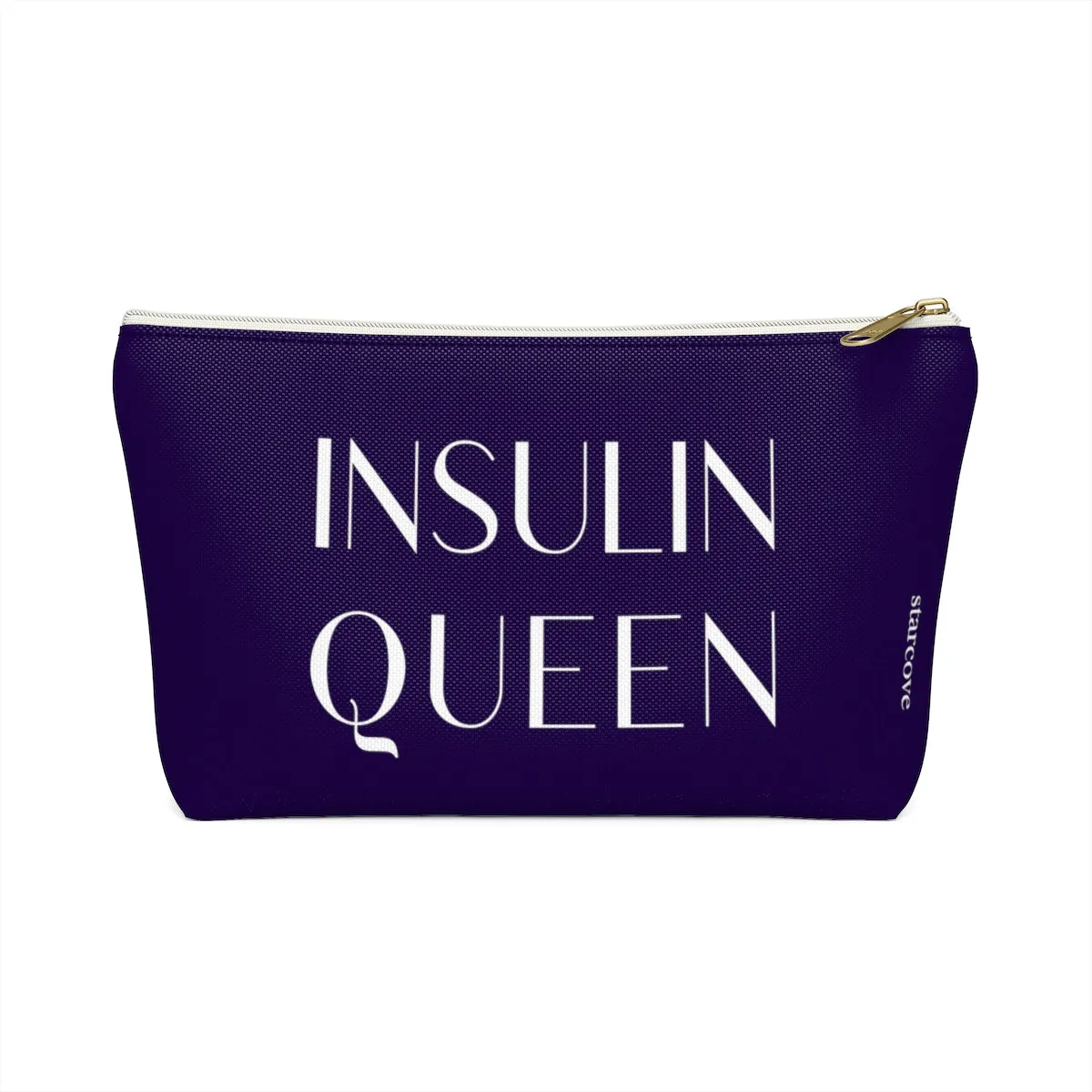 Insulin Queen Diabetes Bag, Fun Diabetic Supply Case, Insulin Pump Travel Bag, Gift Accessory Zipper Pouch Bag w T-bottom