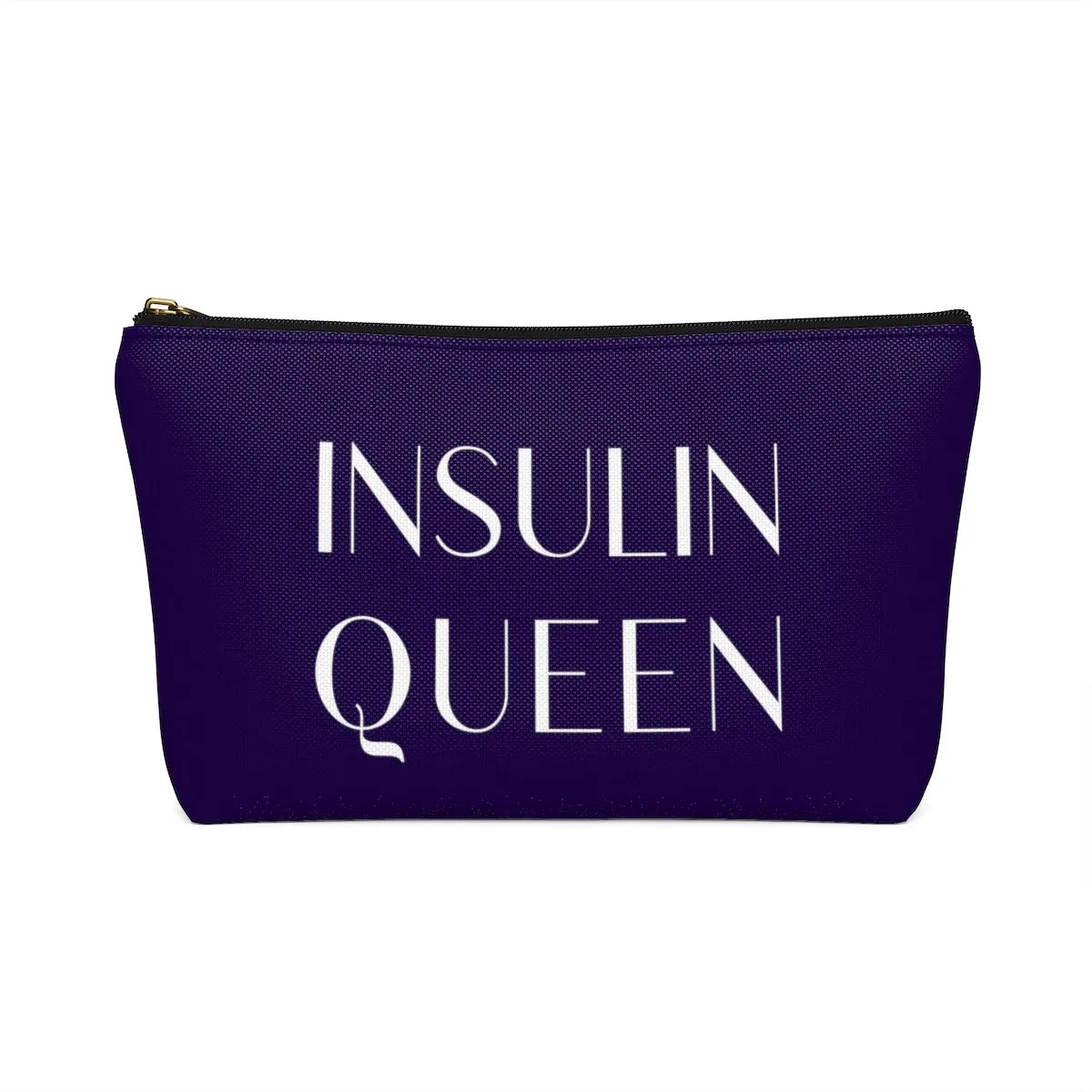 Insulin Queen Diabetes Bag, Fun Diabetic Supply Case, Insulin Pump Travel Bag, Gift Accessory Zipper Pouch Bag w T-bottom