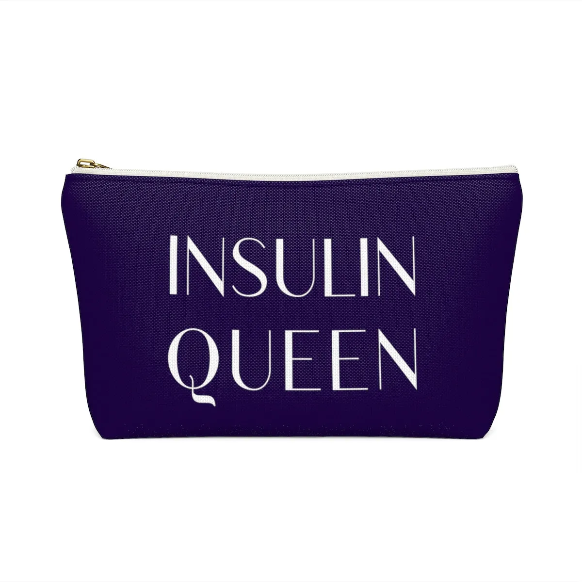 Insulin Queen Diabetes Bag, Fun Diabetic Supply Case, Insulin Pump Travel Bag, Gift Accessory Zipper Pouch Bag w T-bottom