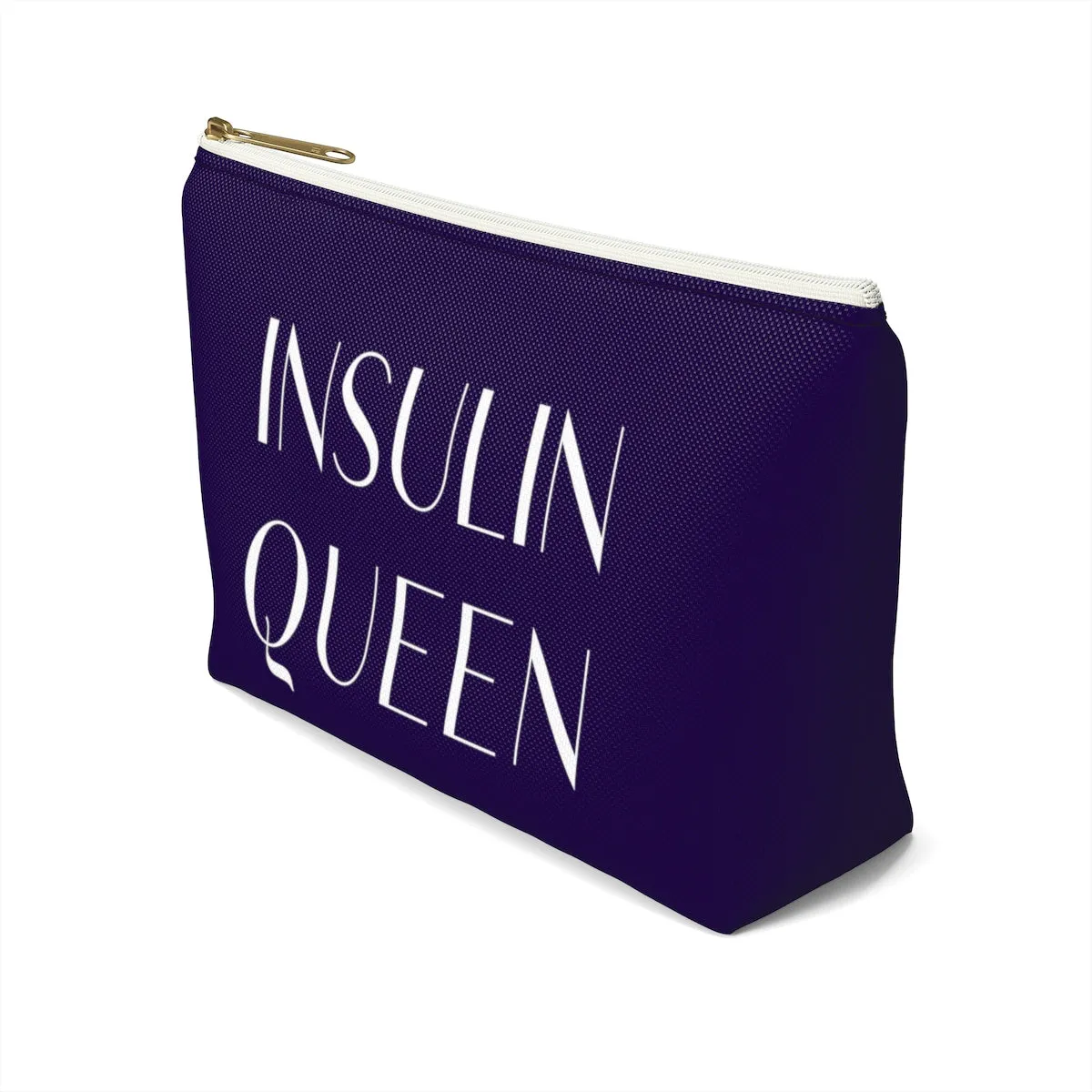 Insulin Queen Diabetes Bag, Fun Diabetic Supply Case, Insulin Pump Travel Bag, Gift Accessory Zipper Pouch Bag w T-bottom