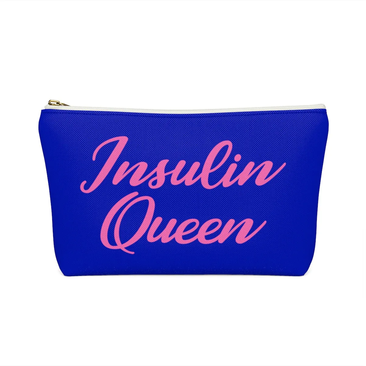 Insulin Queen Diabetes Bag, Fun Diabetic Supply Case, Type One Diabetes, Insulin Pump, Accessory Zipper Pouch Bag w T-bottom