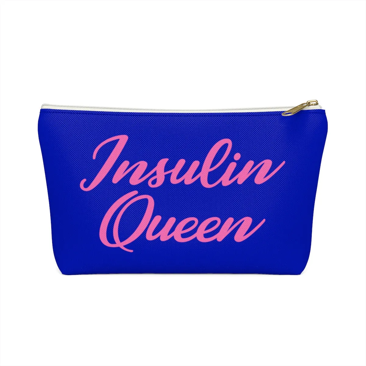 Insulin Queen Diabetes Bag, Fun Diabetic Supply Case, Type One Diabetes, Insulin Pump, Accessory Zipper Pouch Bag w T-bottom