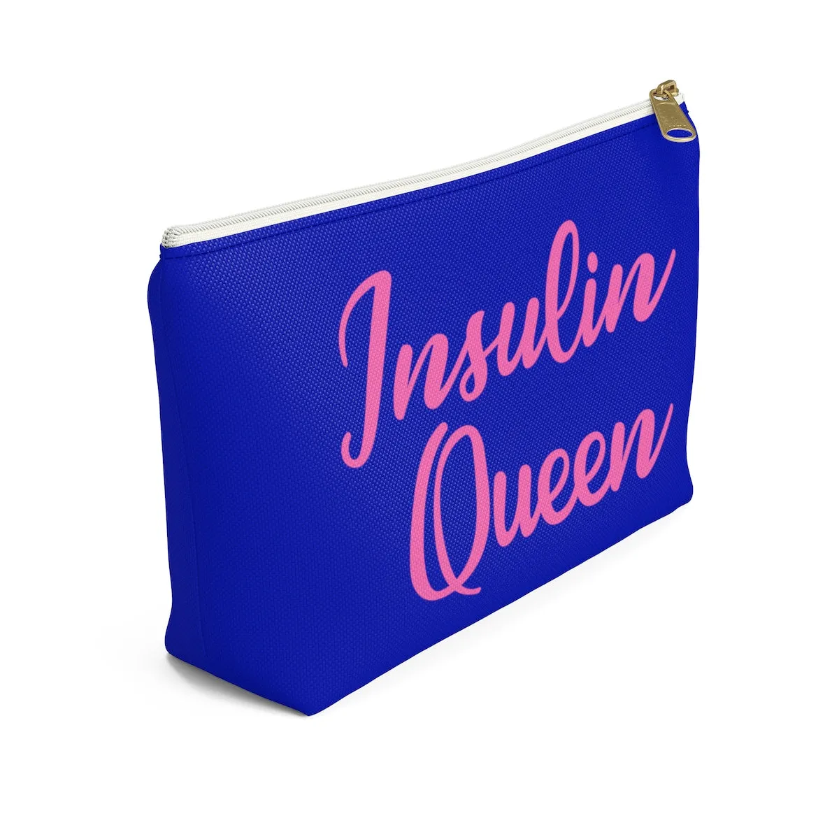 Insulin Queen Diabetes Bag, Fun Diabetic Supply Case, Type One Diabetes, Insulin Pump, Accessory Zipper Pouch Bag w T-bottom