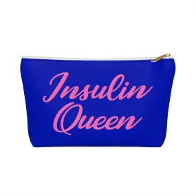 Insulin Queen Diabetes Bag, Fun Diabetic Supply Case, Type One Diabetes, Insulin Pump, Accessory Zipper Pouch Bag w T-bottom
