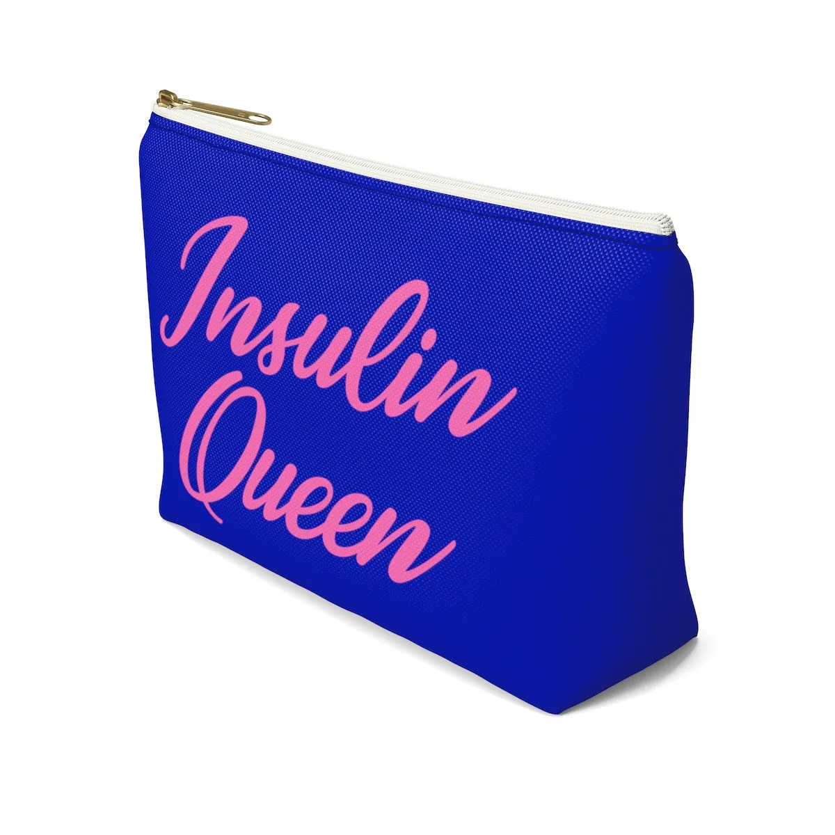Insulin Queen Diabetes Bag, Fun Diabetic Supply Case, Type One Diabetes, Insulin Pump, Accessory Zipper Pouch Bag w T-bottom