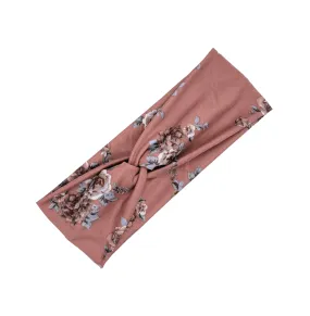 Mauve Floral Twist Headband