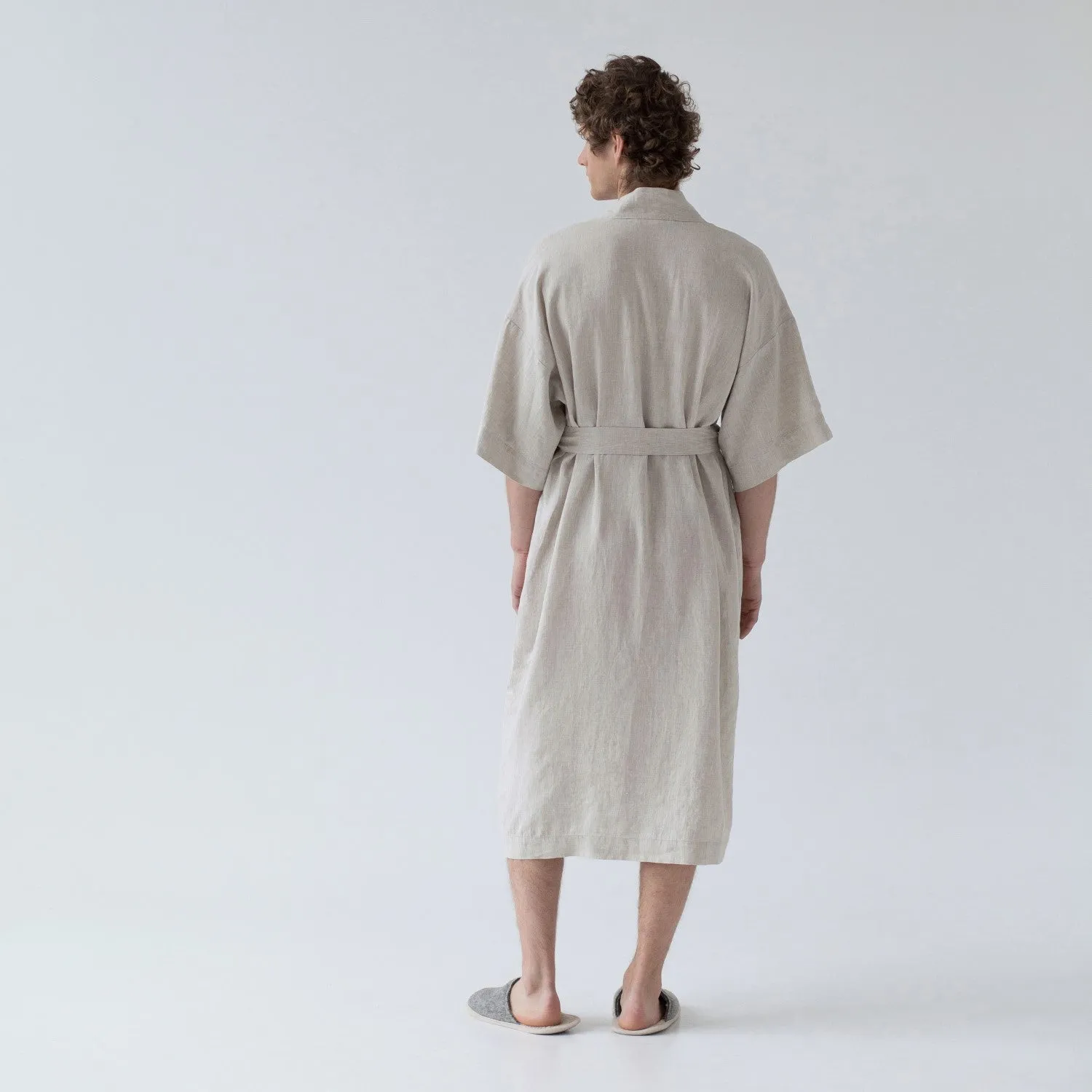 Melange Linen Bathrobe
