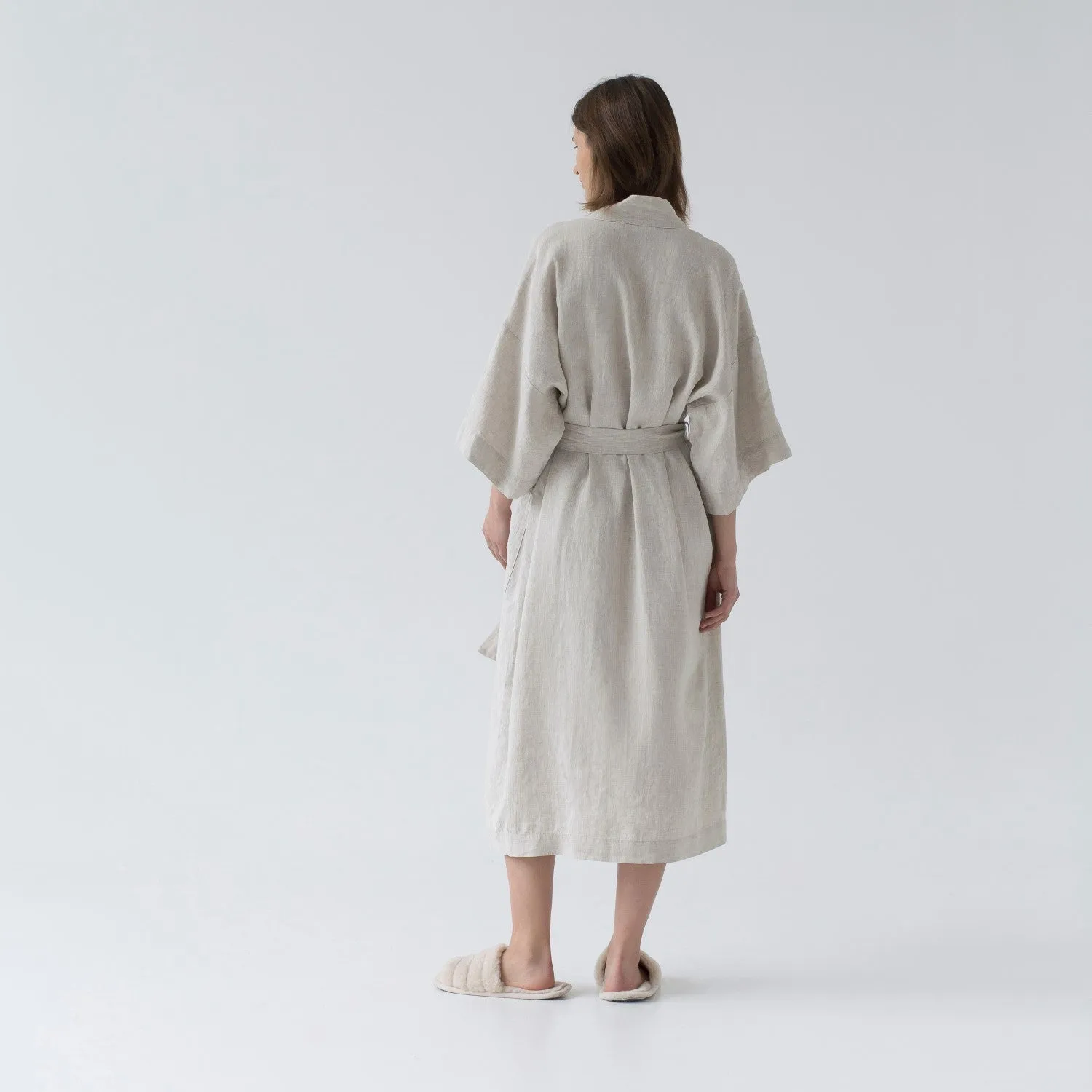 Melange Linen Bathrobe