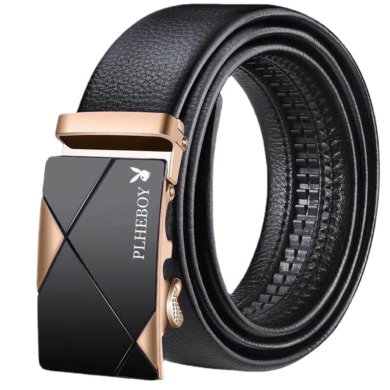 Men's Belt Automatic Buckle Belt Male Live Streaming on Kwai Supply Young and Middle-Aged Pant Belt