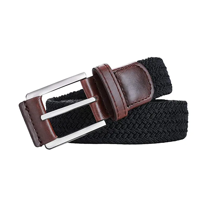 Men's Canvas Pin Buckle Belt Women's Woven Elastic Waistband Outdoor Tactics Belt
