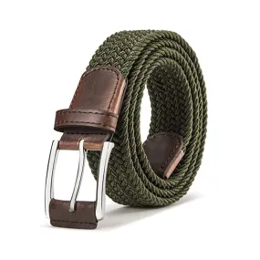 Men's Canvas Pin Buckle Belt Women's Woven Elastic Waistband Outdoor Tactics Belt
