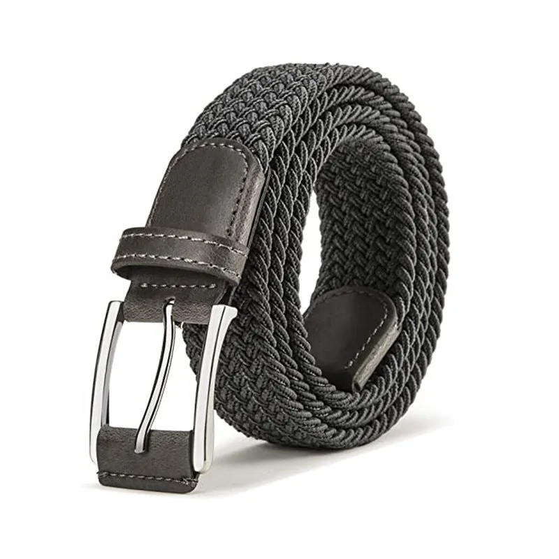 Men's Canvas Pin Buckle Belt Women's Woven Elastic Waistband Outdoor Tactics Belt