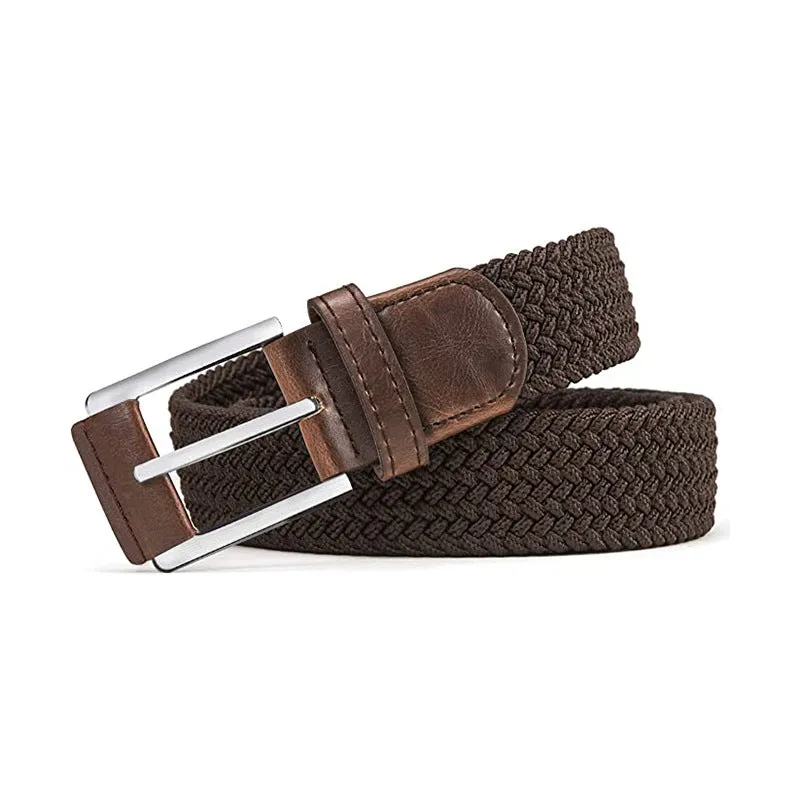 Men's Canvas Pin Buckle Belt Women's Woven Elastic Waistband Outdoor Tactics Belt