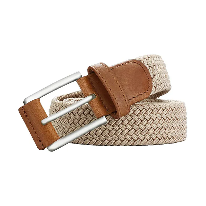 Men's Canvas Pin Buckle Belt Women's Woven Elastic Waistband Outdoor Tactics Belt