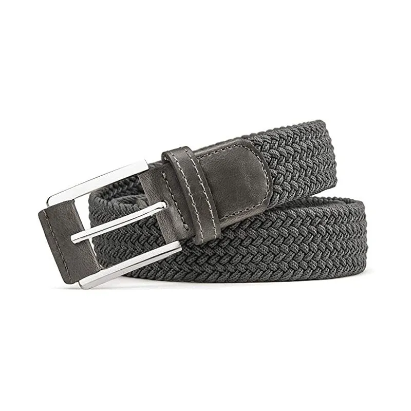 Men's Canvas Pin Buckle Belt Women's Woven Elastic Waistband Outdoor Tactics Belt