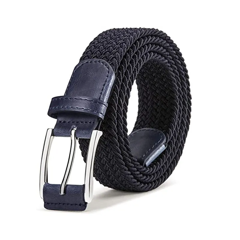 Men's Canvas Pin Buckle Belt Women's Woven Elastic Waistband Outdoor Tactics Belt