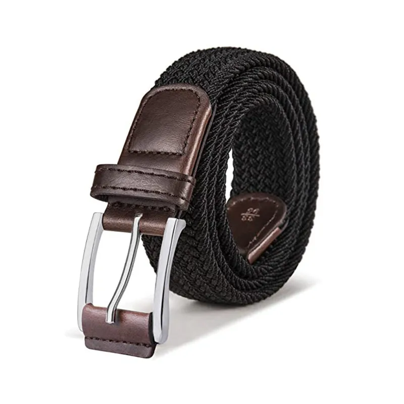 Men's Canvas Pin Buckle Belt Women's Woven Elastic Waistband Outdoor Tactics Belt