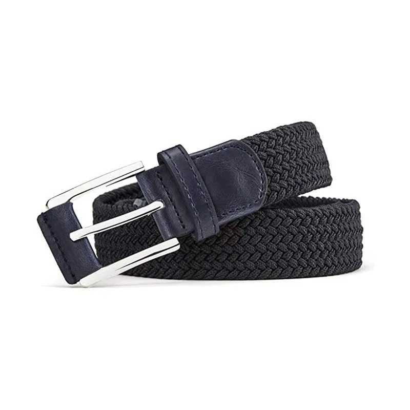 Men's Canvas Pin Buckle Belt Women's Woven Elastic Waistband Outdoor Tactics Belt