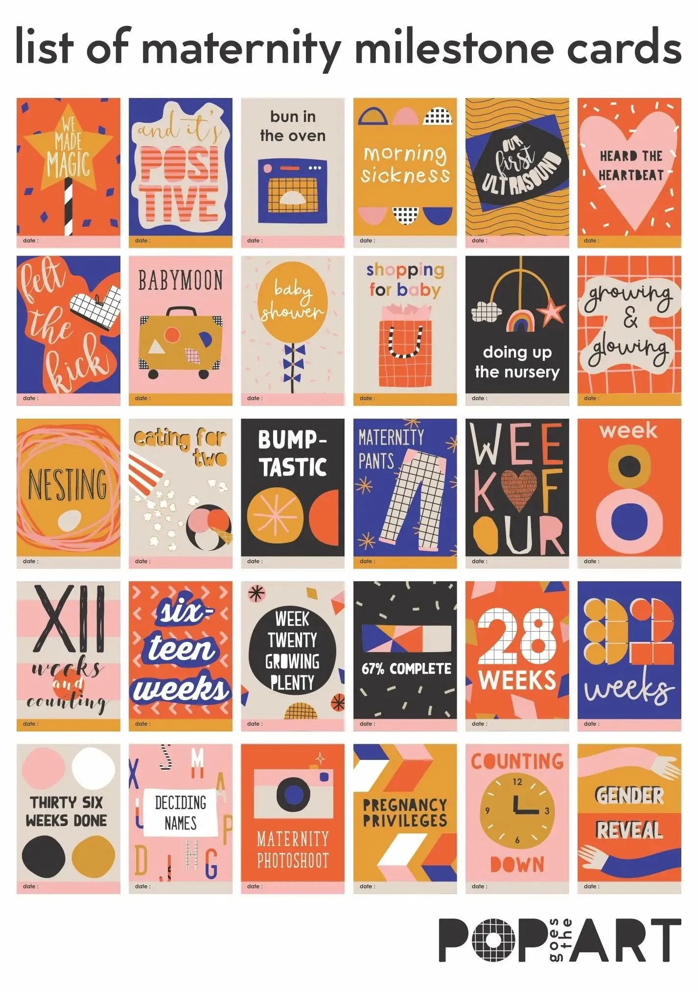 Milestone Cards Maternity