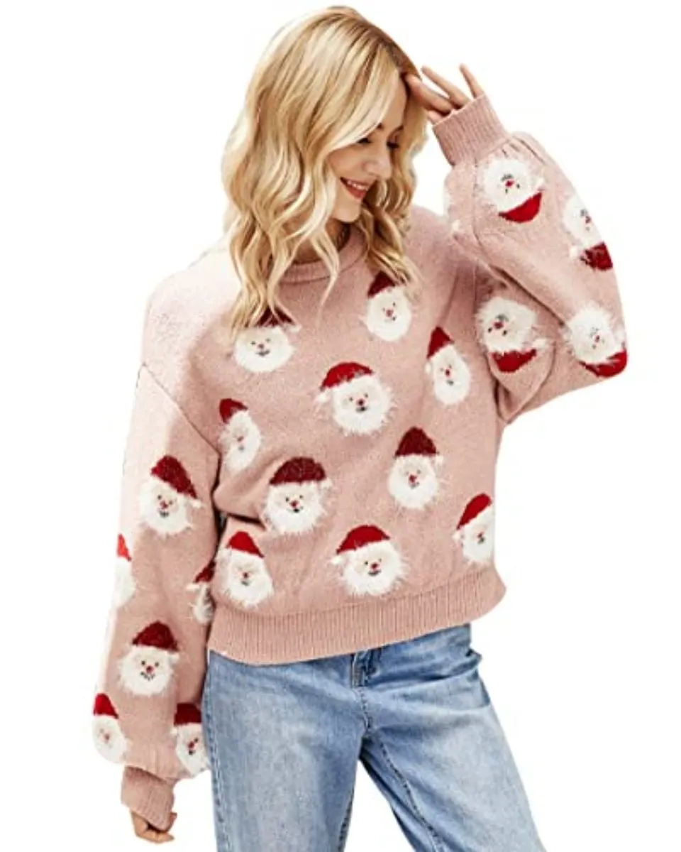 Mommy and Me Fuzzy Santa Sweater