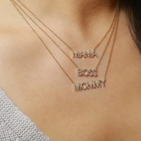 MOMMY / MAMA Diamond Necklace