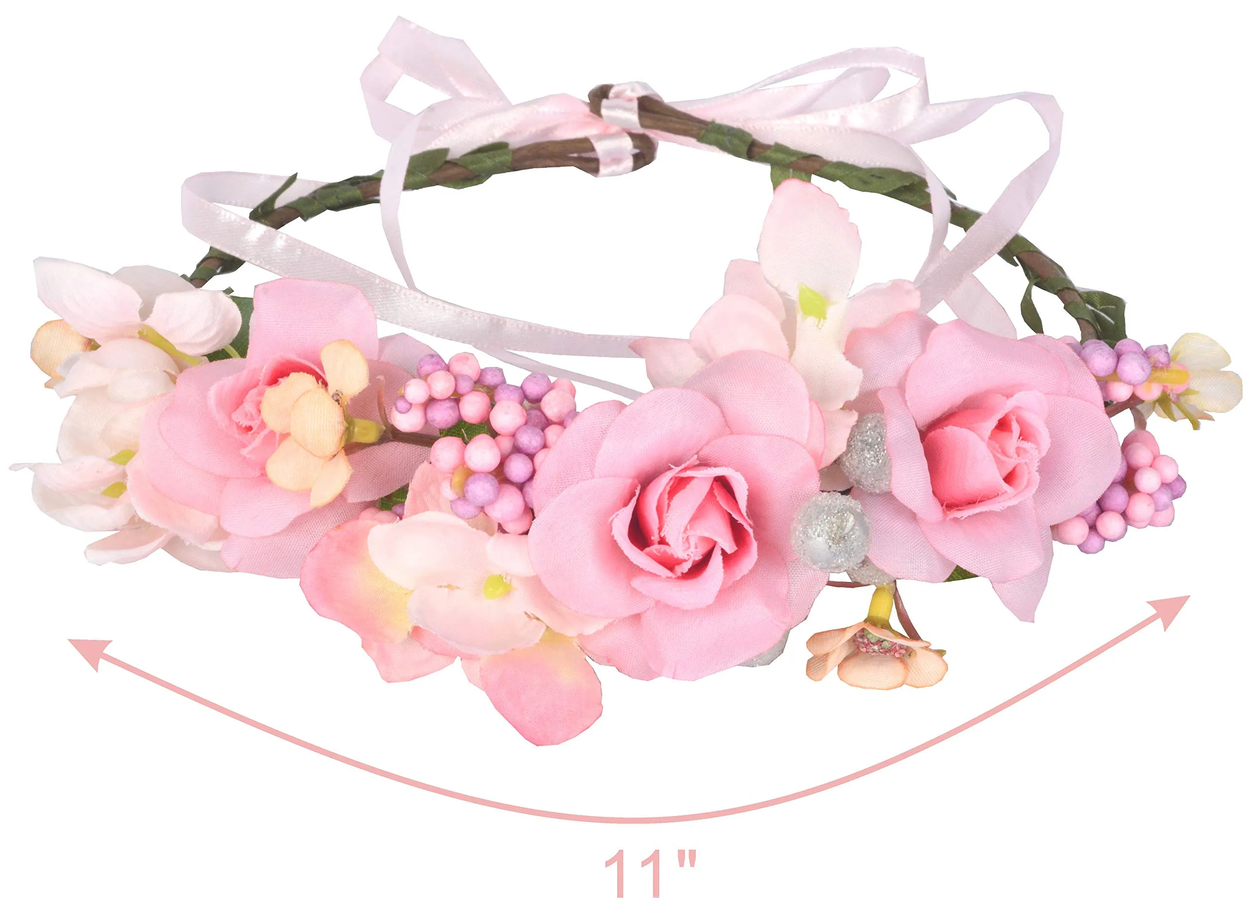 Mommy To Be Flower Crown Pink with Matching Flower Bracelet and Flower Earrings, Mom To Be