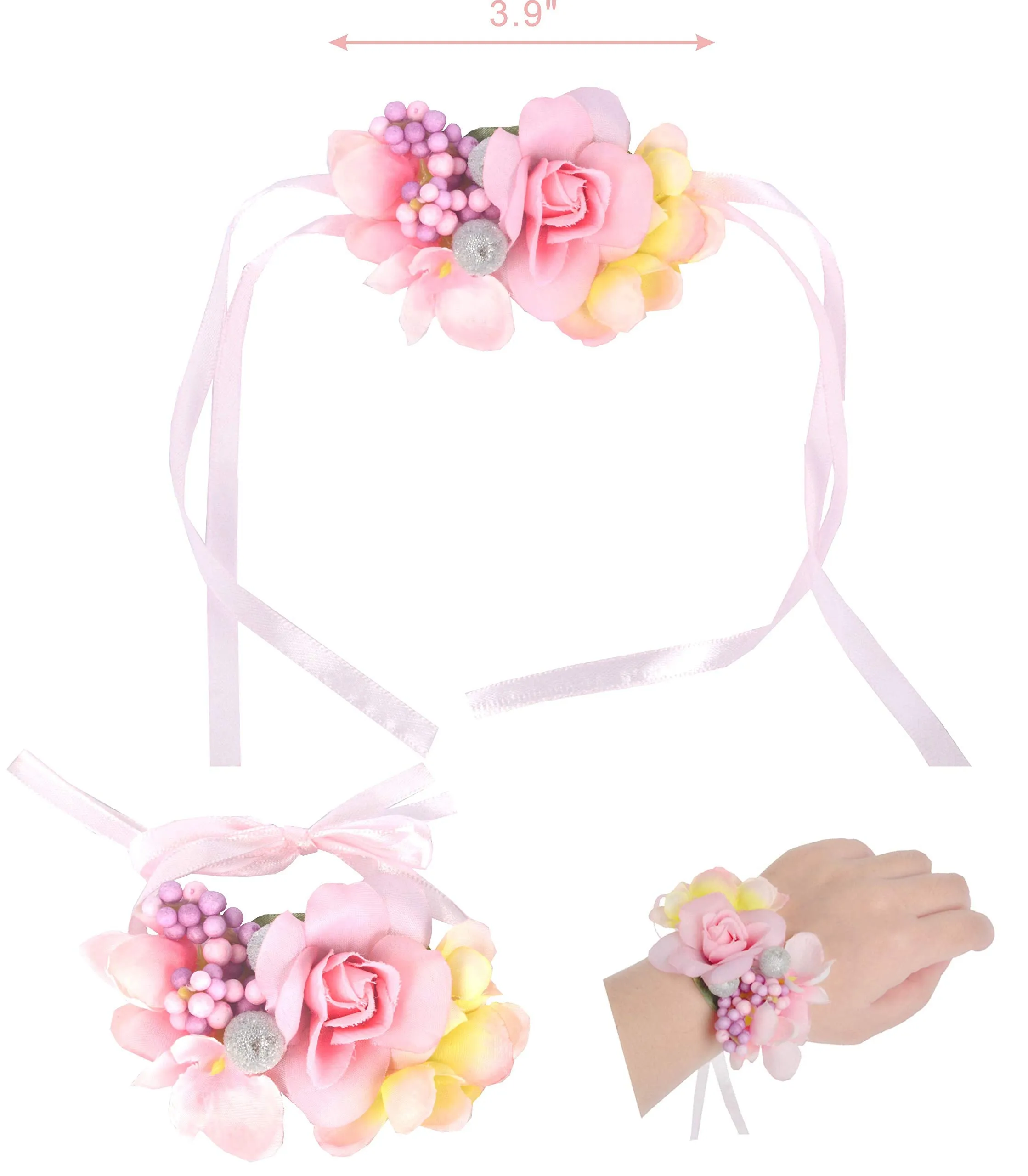 Mommy To Be Flower Crown Pink with Matching Flower Bracelet and Flower Earrings, Mom To Be