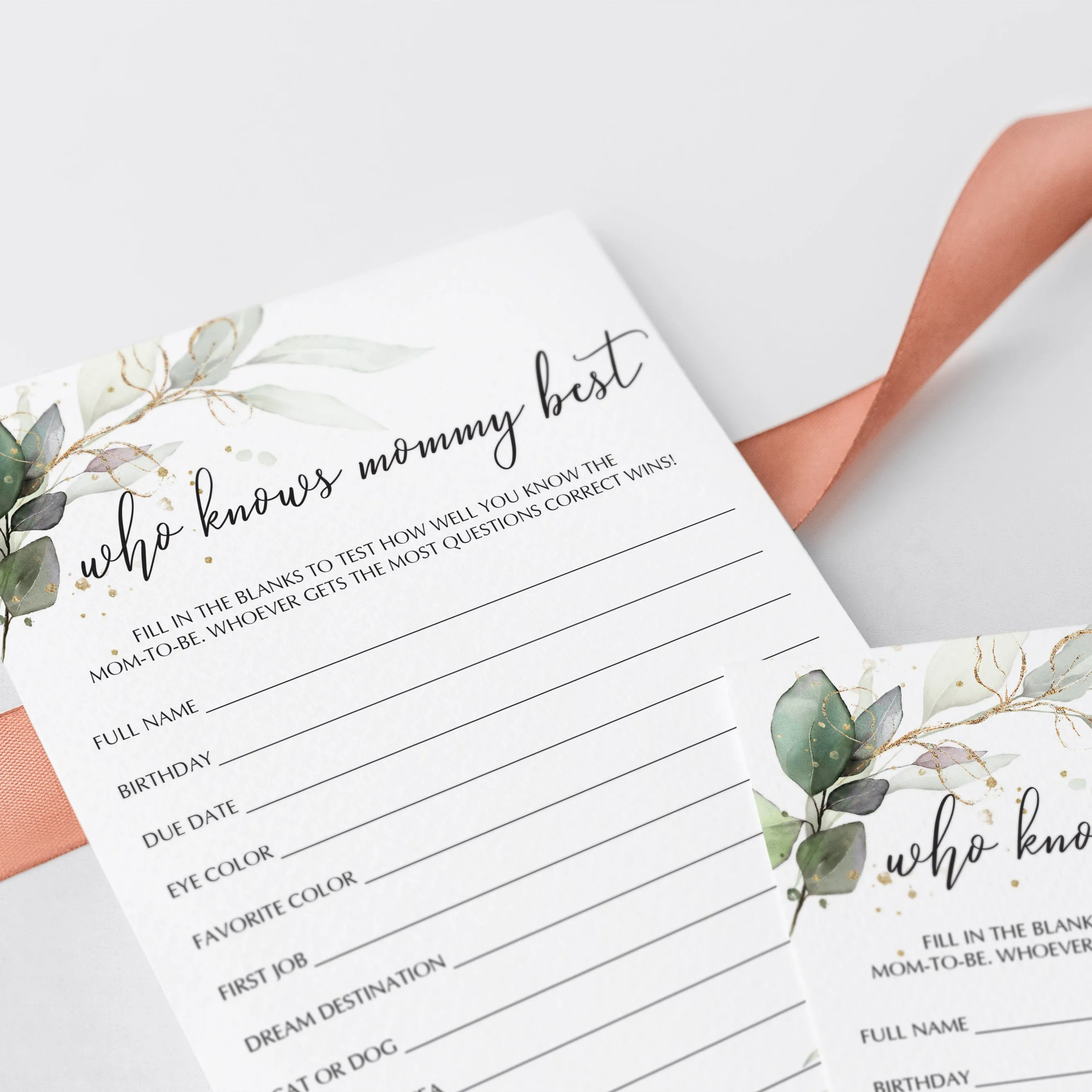 Mommy Trivia Baby Shower Game Printable