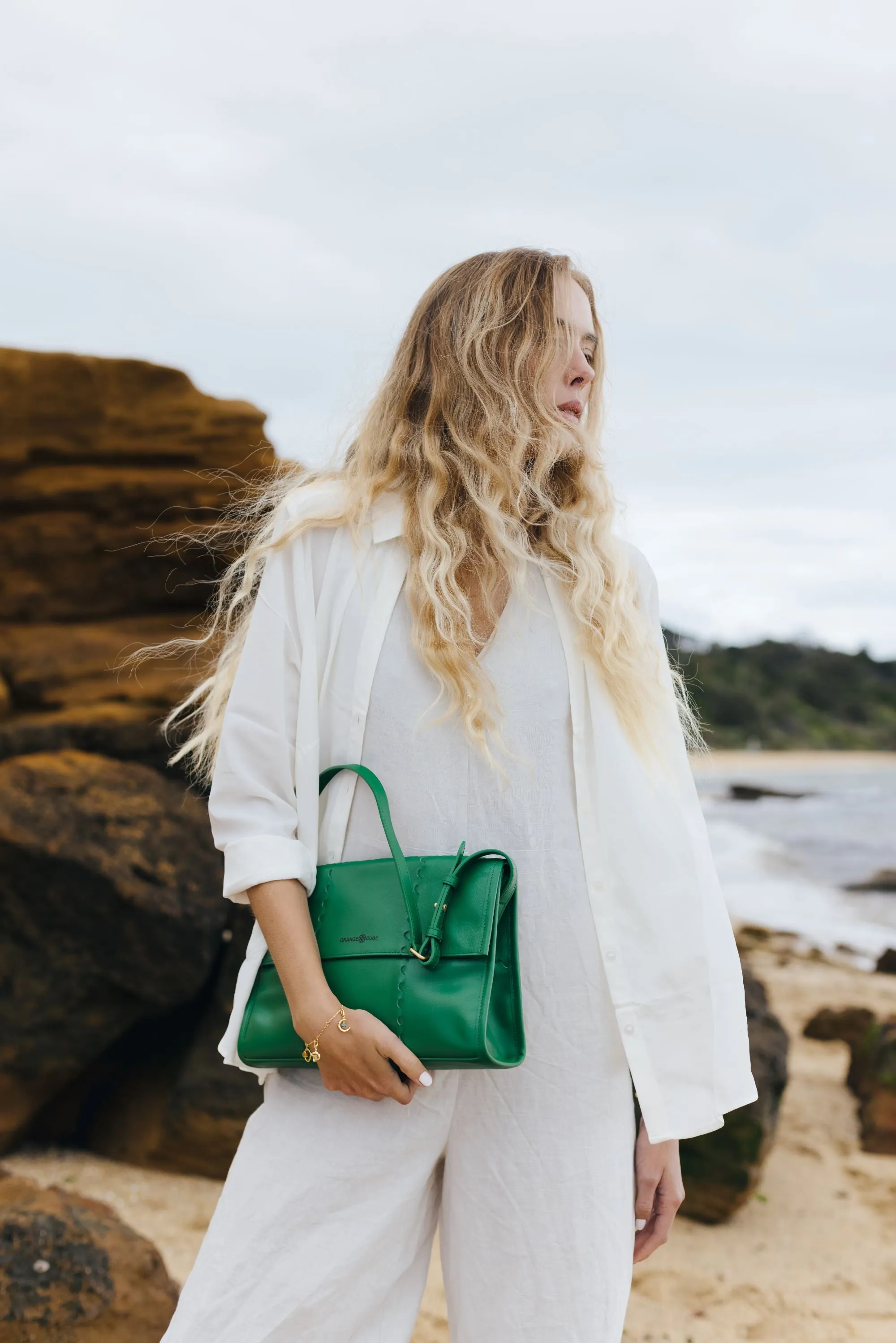 Mosaic Messenger Bag - Emerald Green
