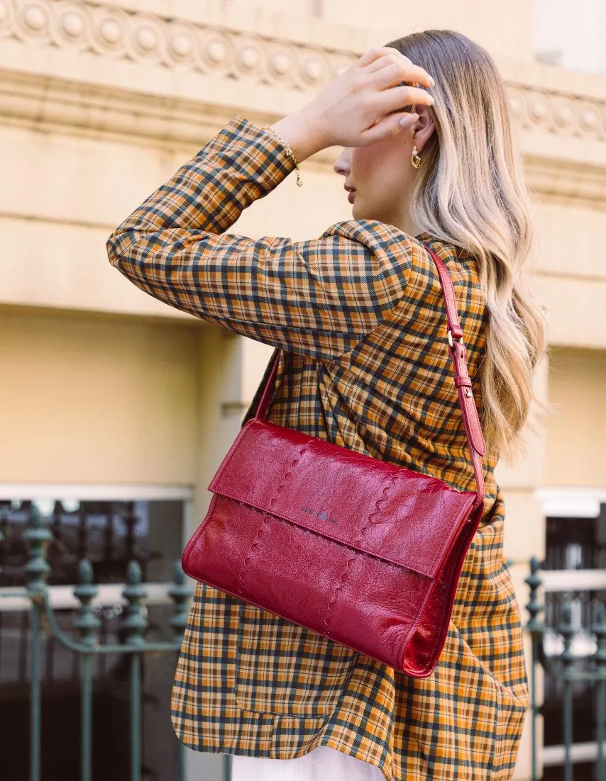 Mosaic Messenger Bag - Retro Red