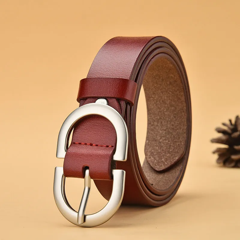New Genuine Leather Belt Women's Super Hot All-Match Belt Women's Retro Easy Matching