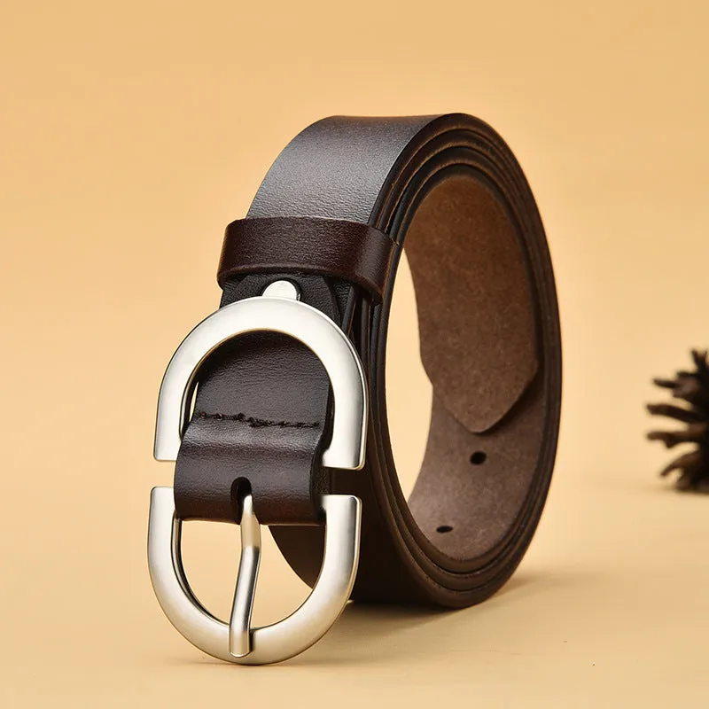 New Genuine Leather Belt Women's Super Hot All-Match Belt Women's Retro Easy Matching