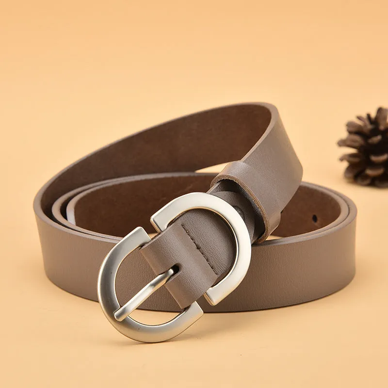 New Genuine Leather Belt Women's Super Hot All-Match Belt Women's Retro Easy Matching