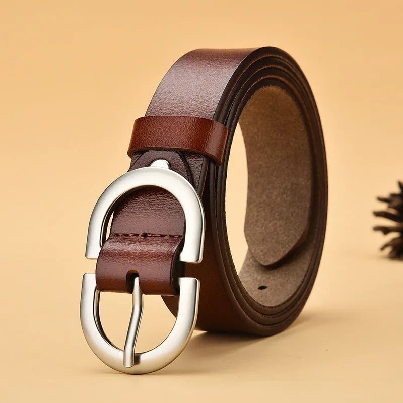 New Genuine Leather Belt Women's Super Hot All-Match Belt Women's Retro Easy Matching