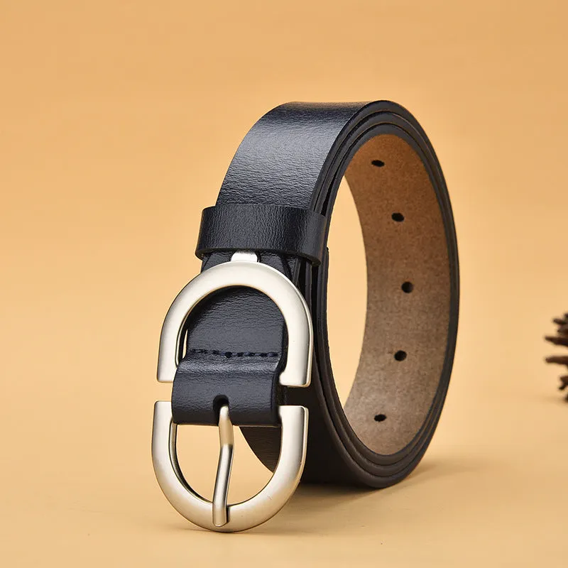 New Genuine Leather Belt Women's Super Hot All-Match Belt Women's Retro Easy Matching