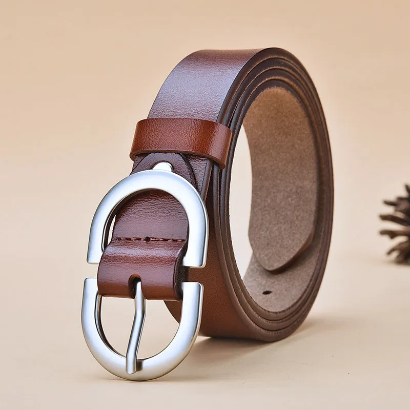 New Genuine Leather Belt Women's Super Hot All-Match Belt Women's Retro Easy Matching
