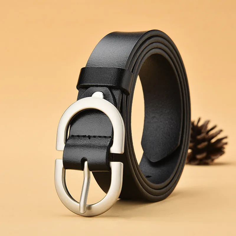 New Genuine Leather Belt Women's Super Hot All-Match Belt Women's Retro Easy Matching