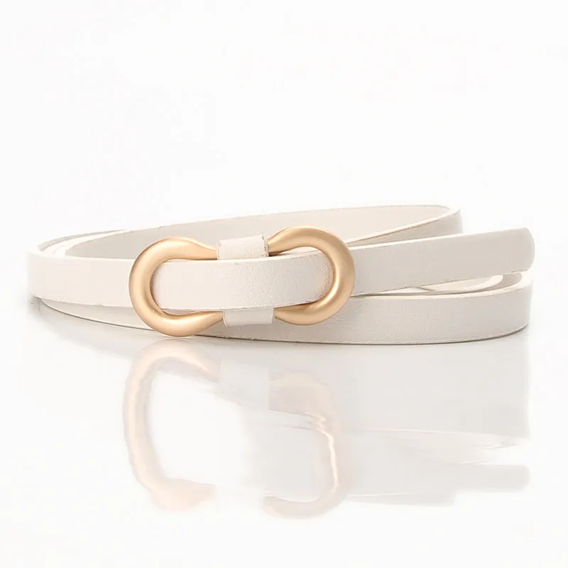 New Women's Word Buckle All-Matching Shirt Dress Narrow Belt Decorative Thin Belt
