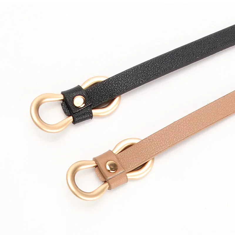 New Women's Word Buckle All-Matching Shirt Dress Narrow Belt Decorative Thin Belt