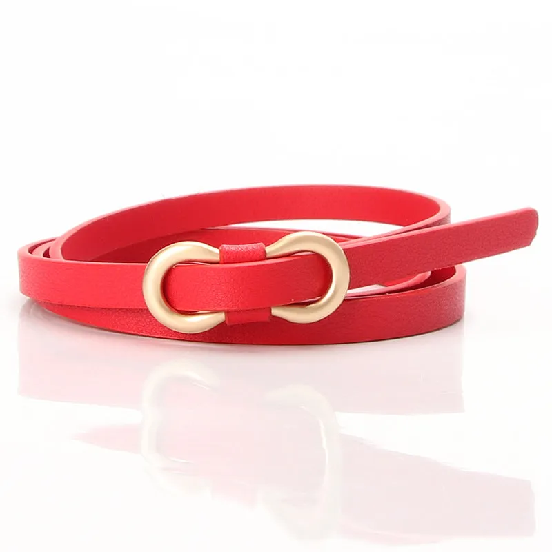 New Women's Word Buckle All-Matching Shirt Dress Narrow Belt Decorative Thin Belt