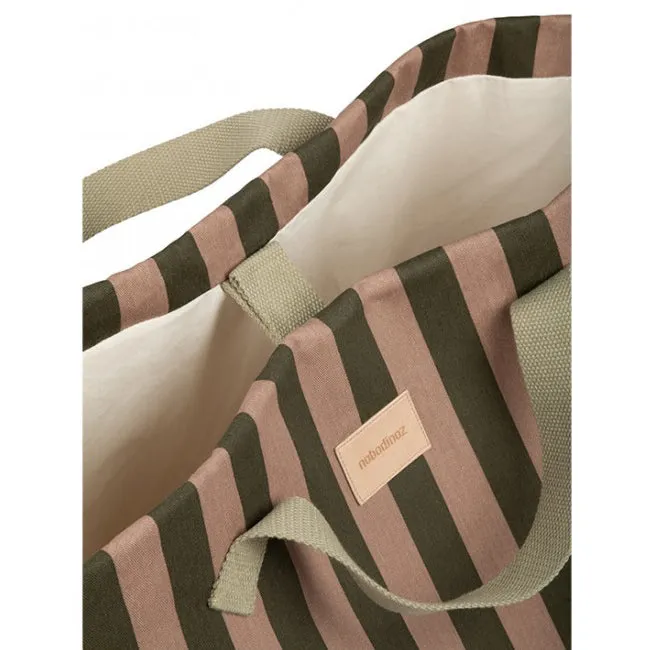 nobodinoz Majestic Toybag Green Taupe Stripes