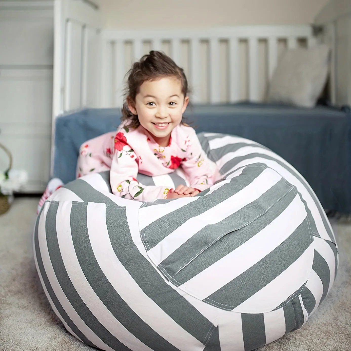 Organize Kids Plush Toys with Stuffed Animal Bean Bag Chair