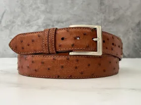 Ostrich Quill Belt: Cognac