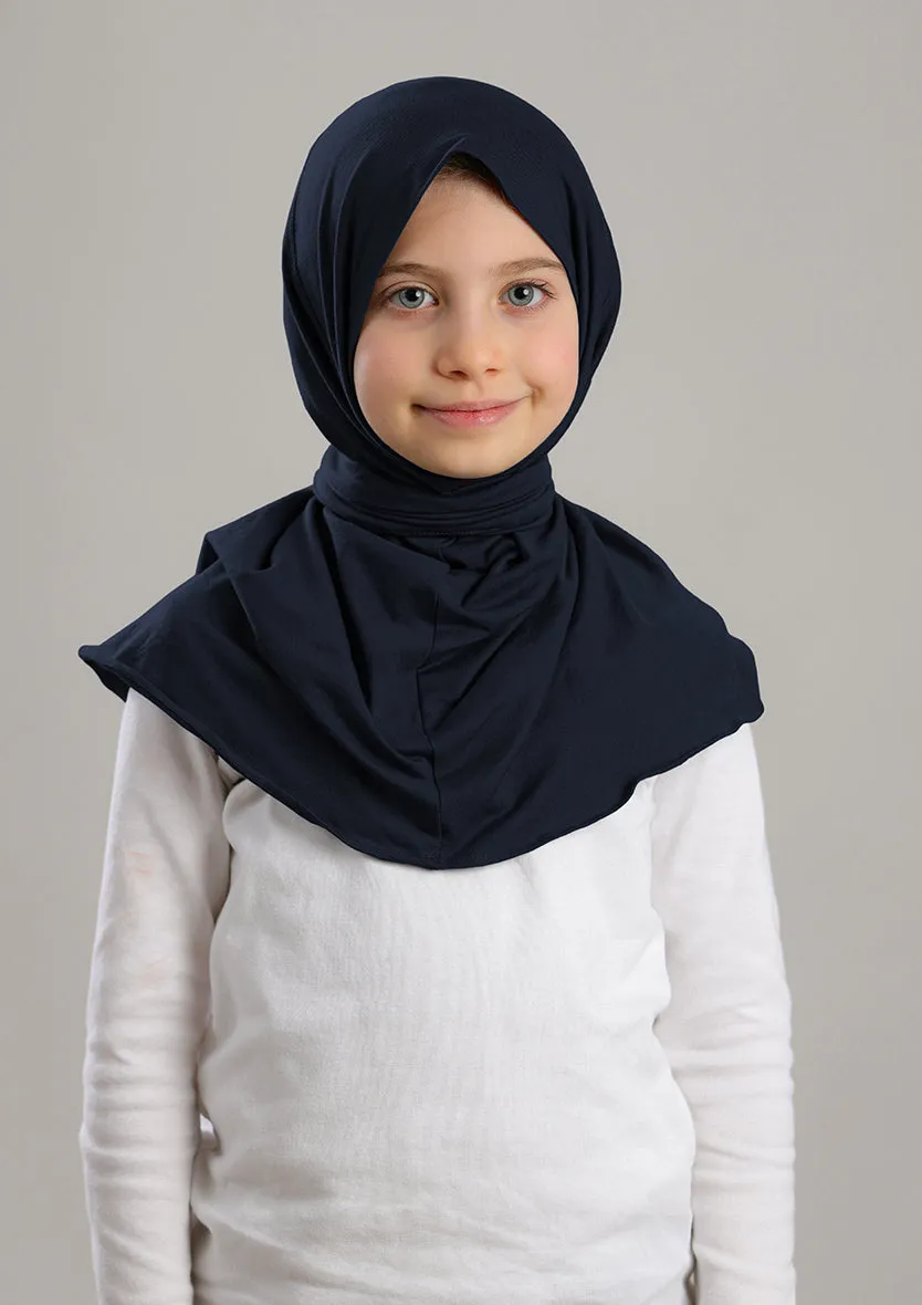 Snap Hijab Girls-Plain Jersey Cotton