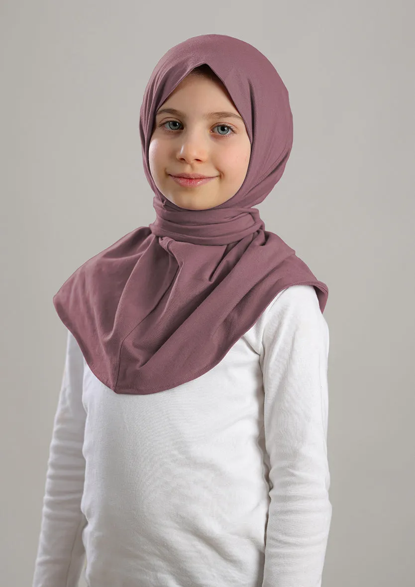 Snap Hijab Girls-Plain Jersey Cotton