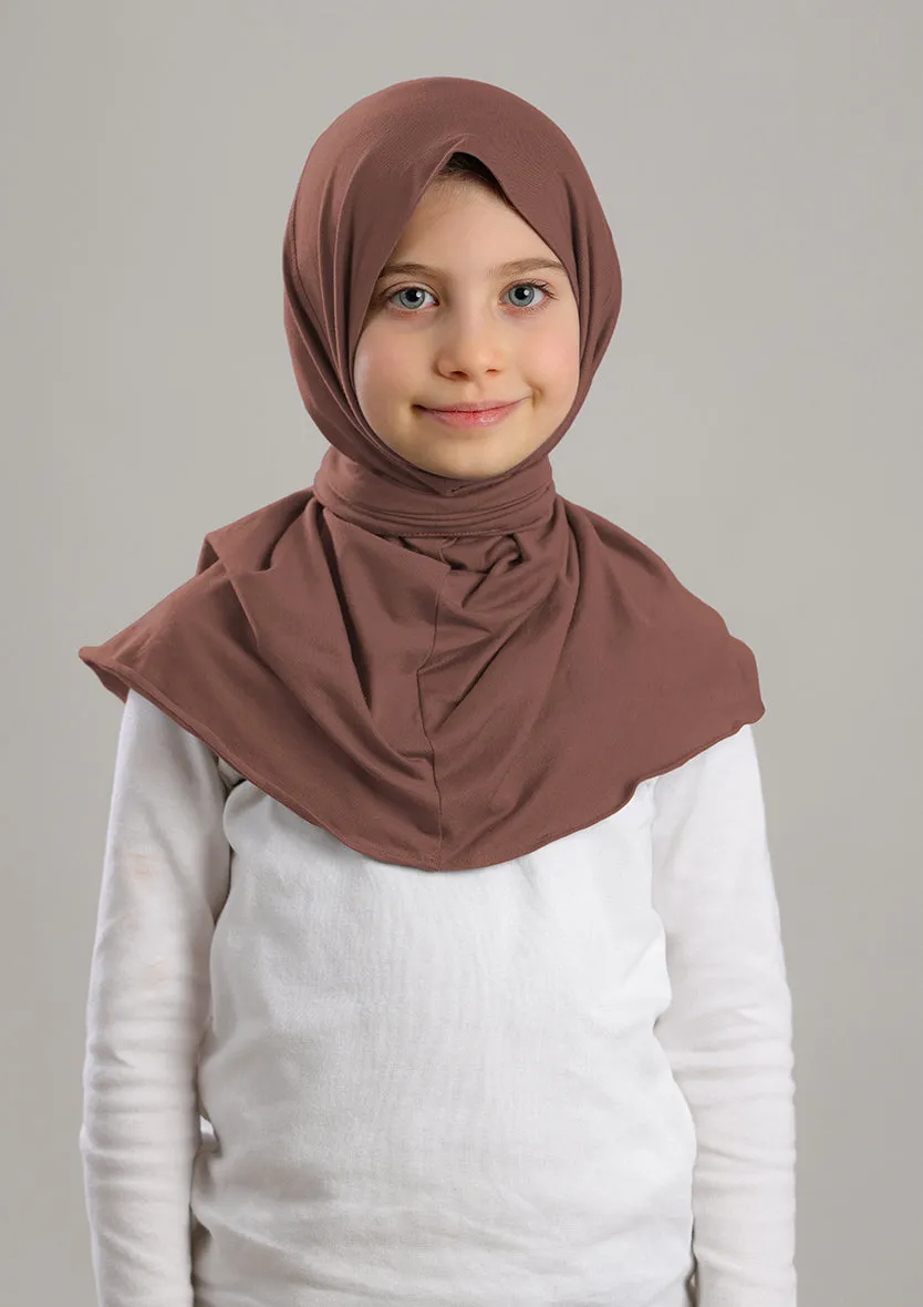 Snap Hijab Girls-Plain Jersey Cotton