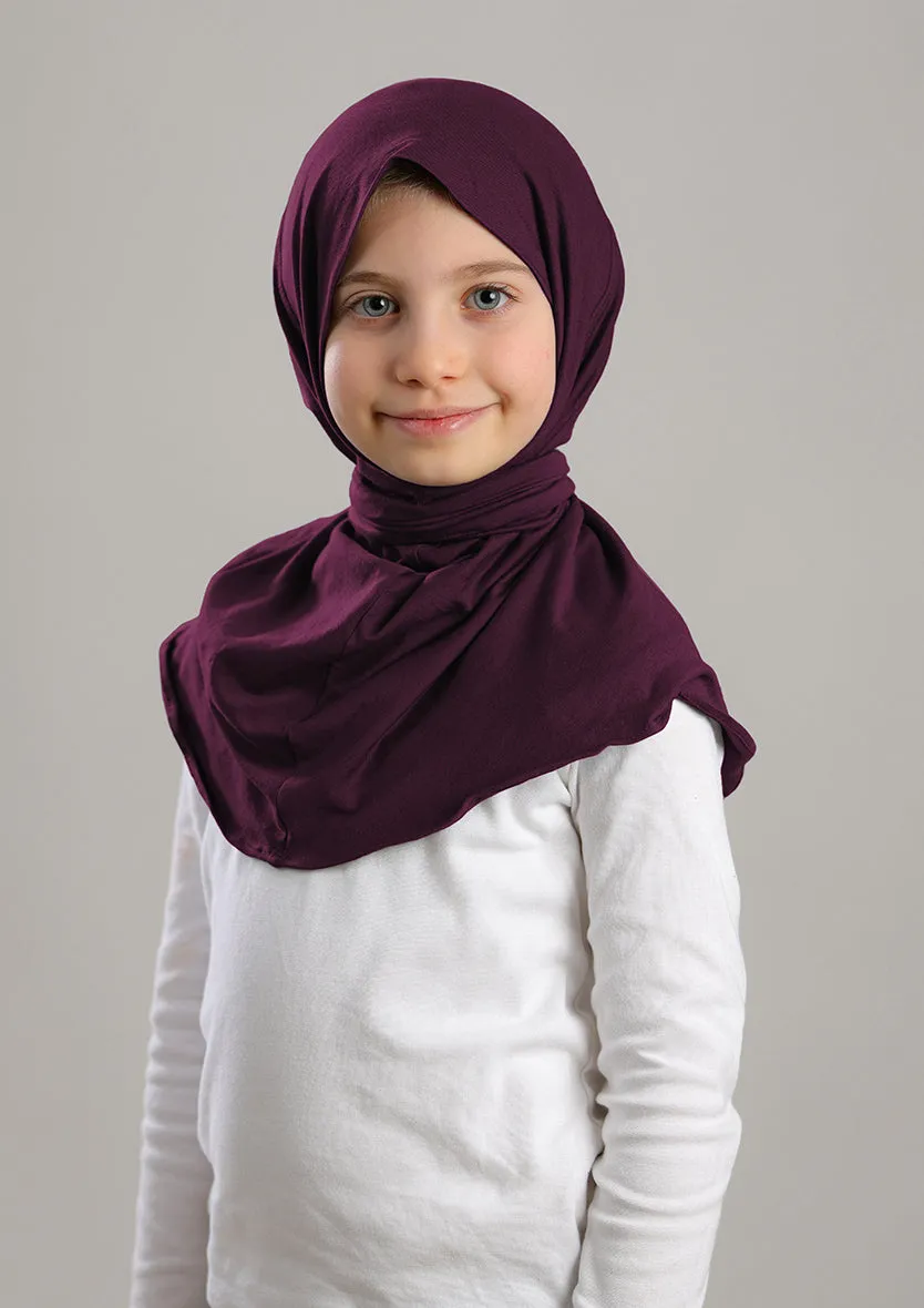 Snap Hijab Girls-Plain Jersey Cotton